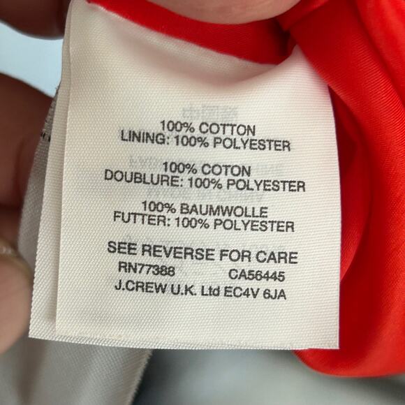 J Crew Red Cotton Tweed Fringed Dress Sleeveless NWT Size 4 - Picture 10 of 10